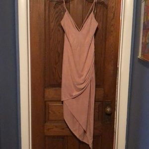 Suede pink/nude dress
